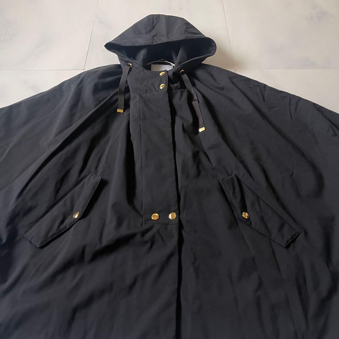 美品 ルルウィルビー アルアバイル 中綿ケープコート ポンチョ 定価82500円