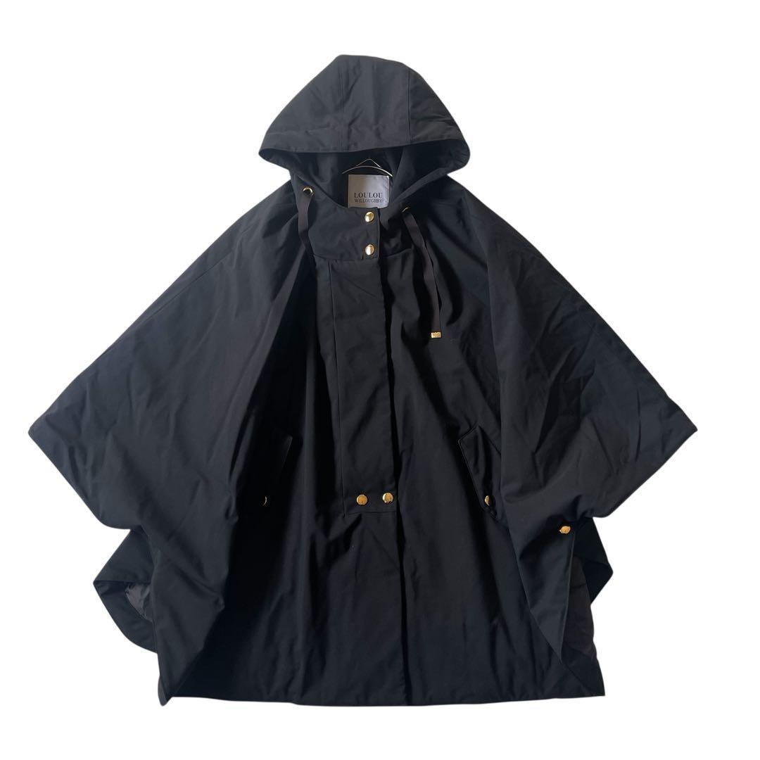 美品 ルルウィルビー アルアバイル 中綿ケープコート ポンチョ 定価82500円