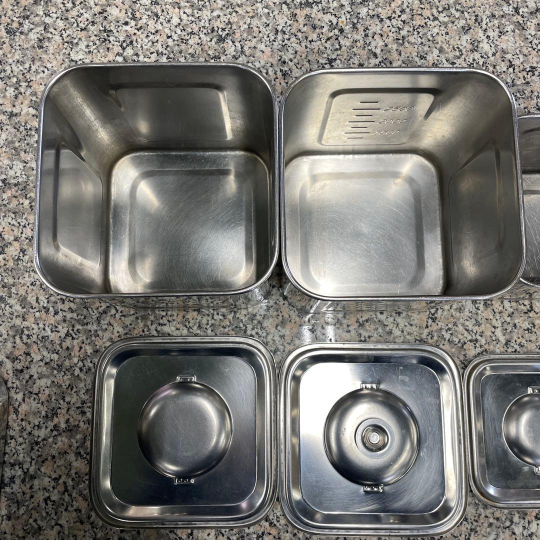 深型角キッチンポット 5点セット 業務用 調味料ケース キッチン 保存容器格安