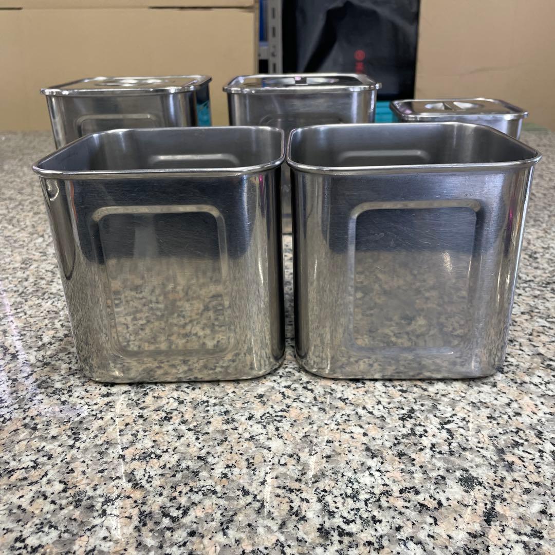 深型角キッチンポット 5点セット 業務用 調味料ケース キッチン 保存容器格安