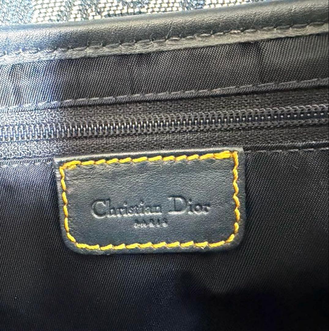 ディオール トロッター サドルバッグ ロゴ ネイビー × ゴールド