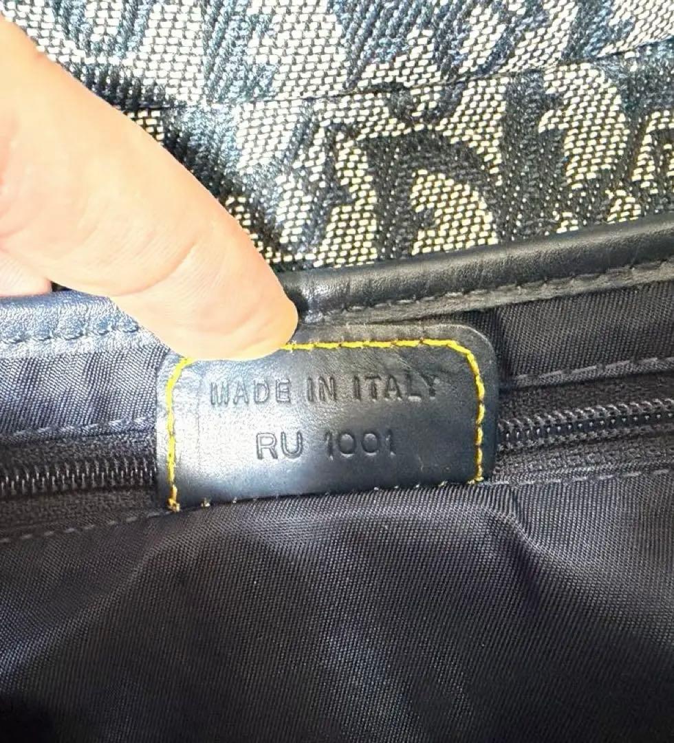 ディオール トロッター サドルバッグ ロゴ ネイビー × ゴールド