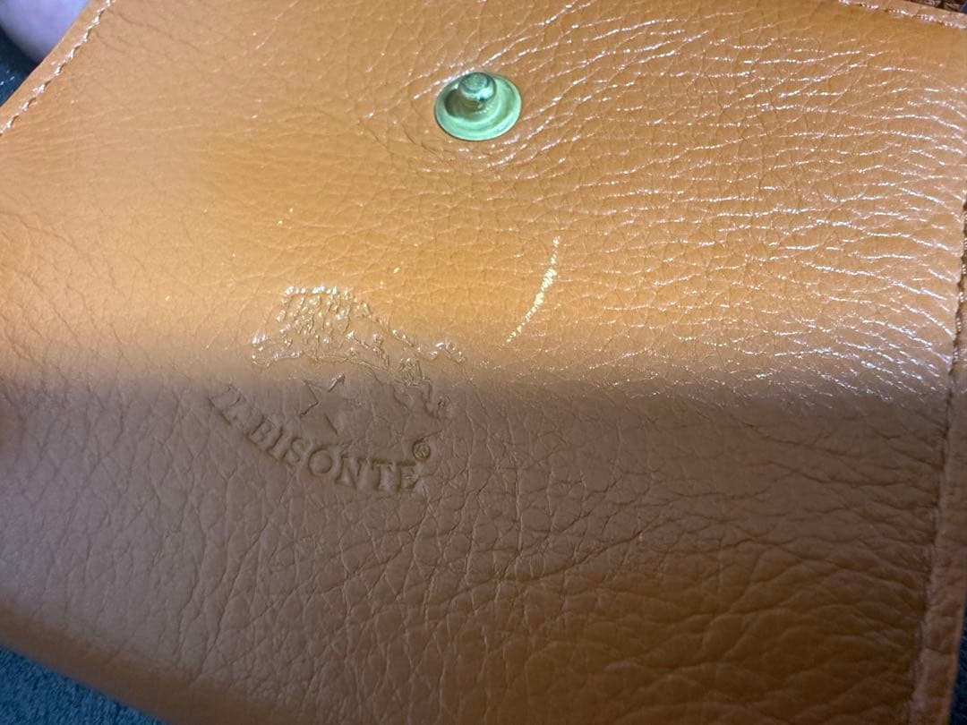 【未使用】イルビゾンテ がま口 二つ折り財布 キャラメル（ヤキヌメ）タグ・袋付