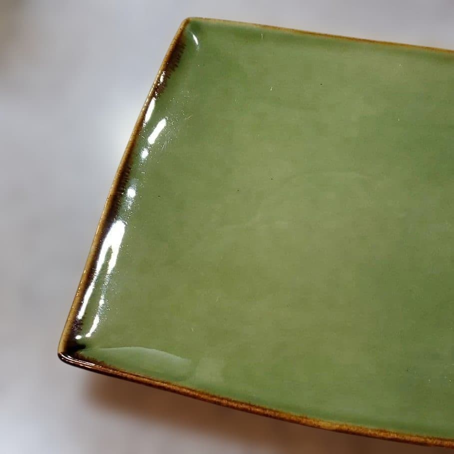 wakei Jenggala グリーン　角皿 ３枚セット