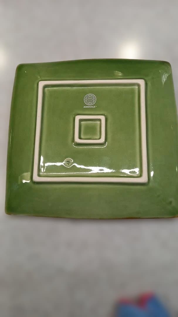 wakei Jenggala グリーン　角皿 ３枚セット