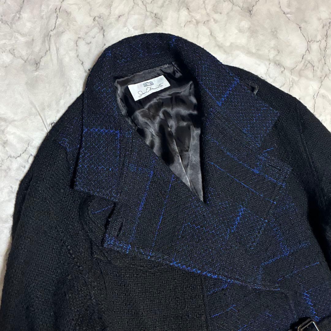 JUN OKAMOTO 高年式 ベルト付 ダブル ロングコート チンストラップ