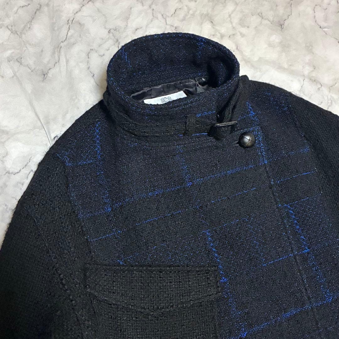 JUN OKAMOTO 高年式 ベルト付 ダブル ロングコート チンストラップ