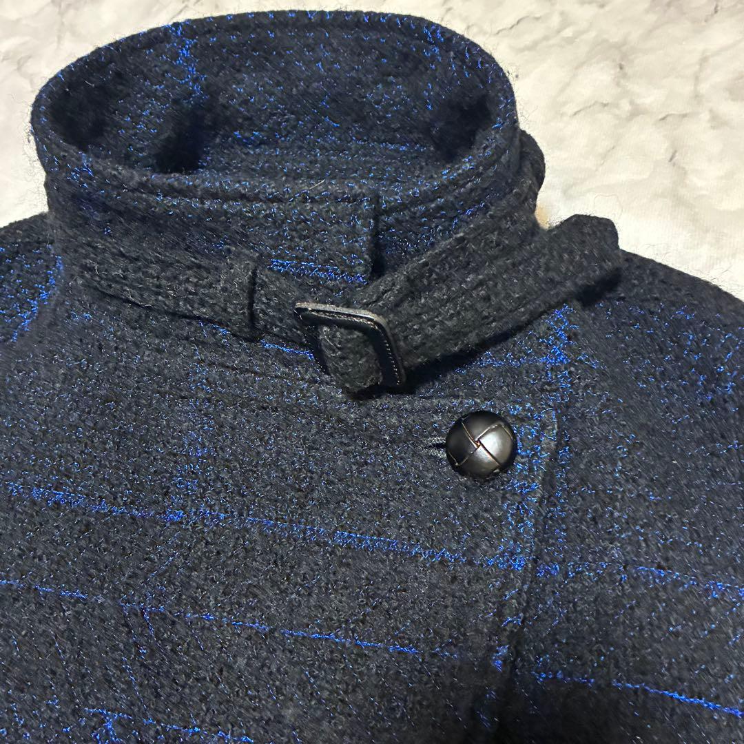 JUN OKAMOTO 高年式 ベルト付 ダブル ロングコート チンストラップ