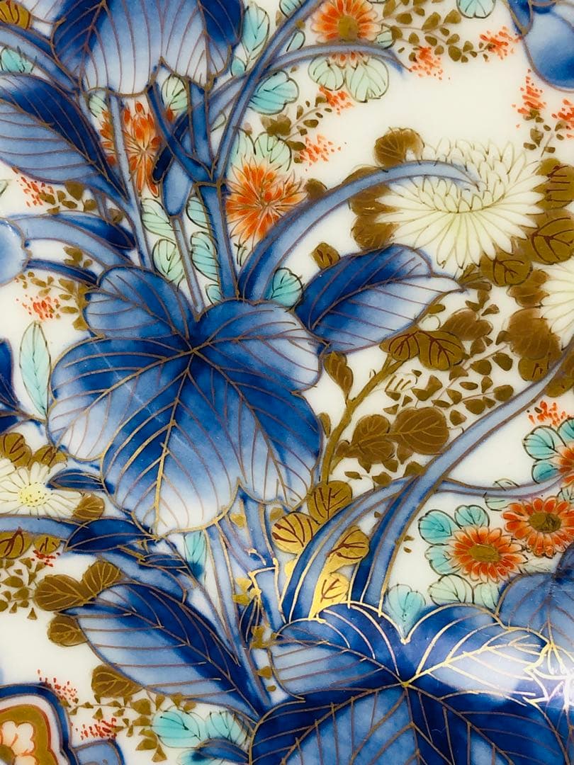 のいばら 明治香蘭社 有田焼 オールド 香蘭社 染錦上絵金彩秋草文8寸皿