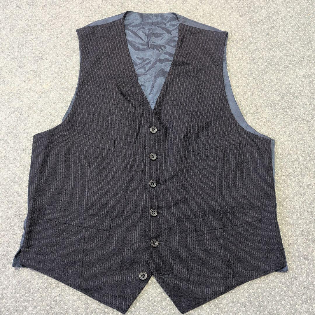 BEAMS F セットアップスーツ ストライプ スリーピース ネイビー 100