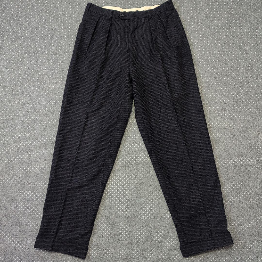 BEAMS F セットアップスーツ ストライプ スリーピース ネイビー 100