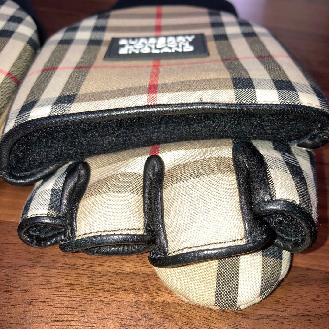 極美品　正規品　BURBERRY レザーグローブ　M バーバリー　手袋　ミトン