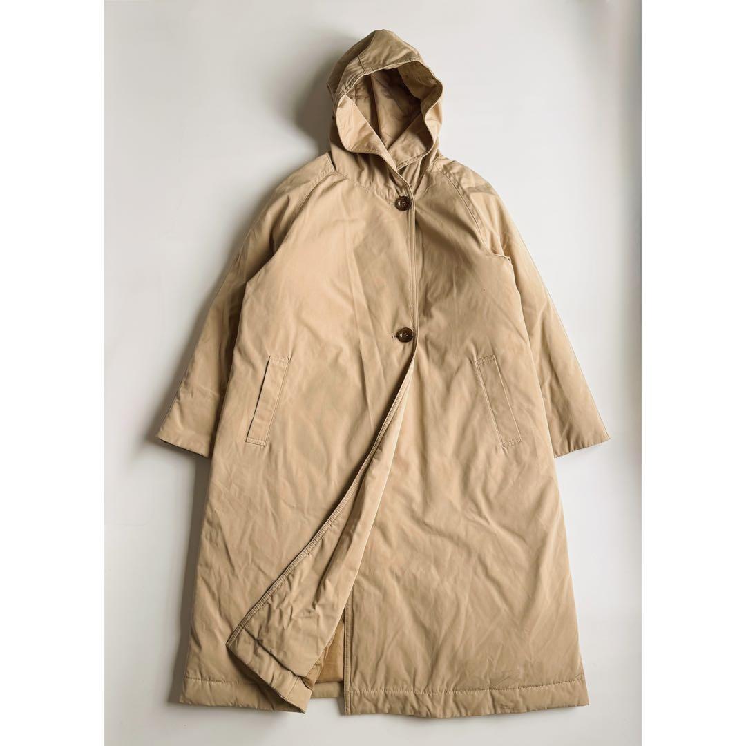 美品 IDEIT イディット すっきりロング丈ダウンコート ベージュ L