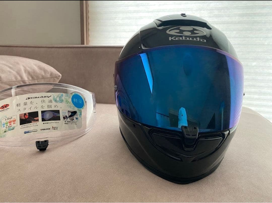 kabuto フルフェイスヘルメット ブラック ブルーシールド