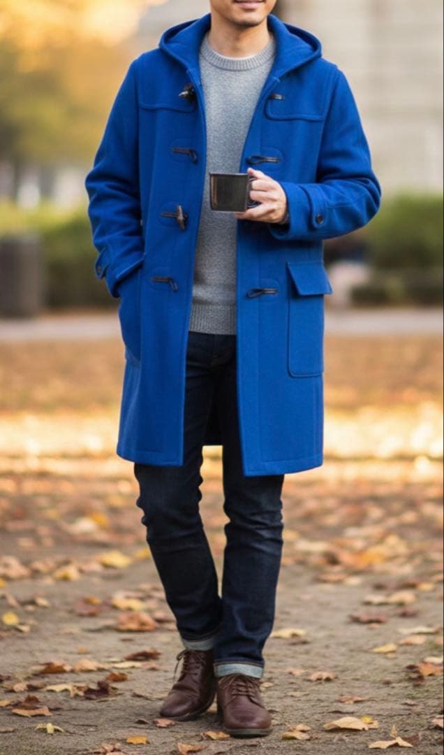 極美品♪SHIPS スーパー140'S ダッフルコート メリノウール メンズS