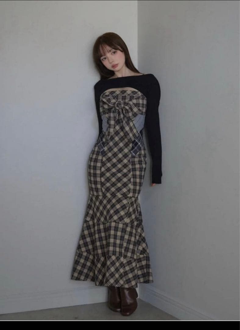 ワンピース andmary Juni check dress