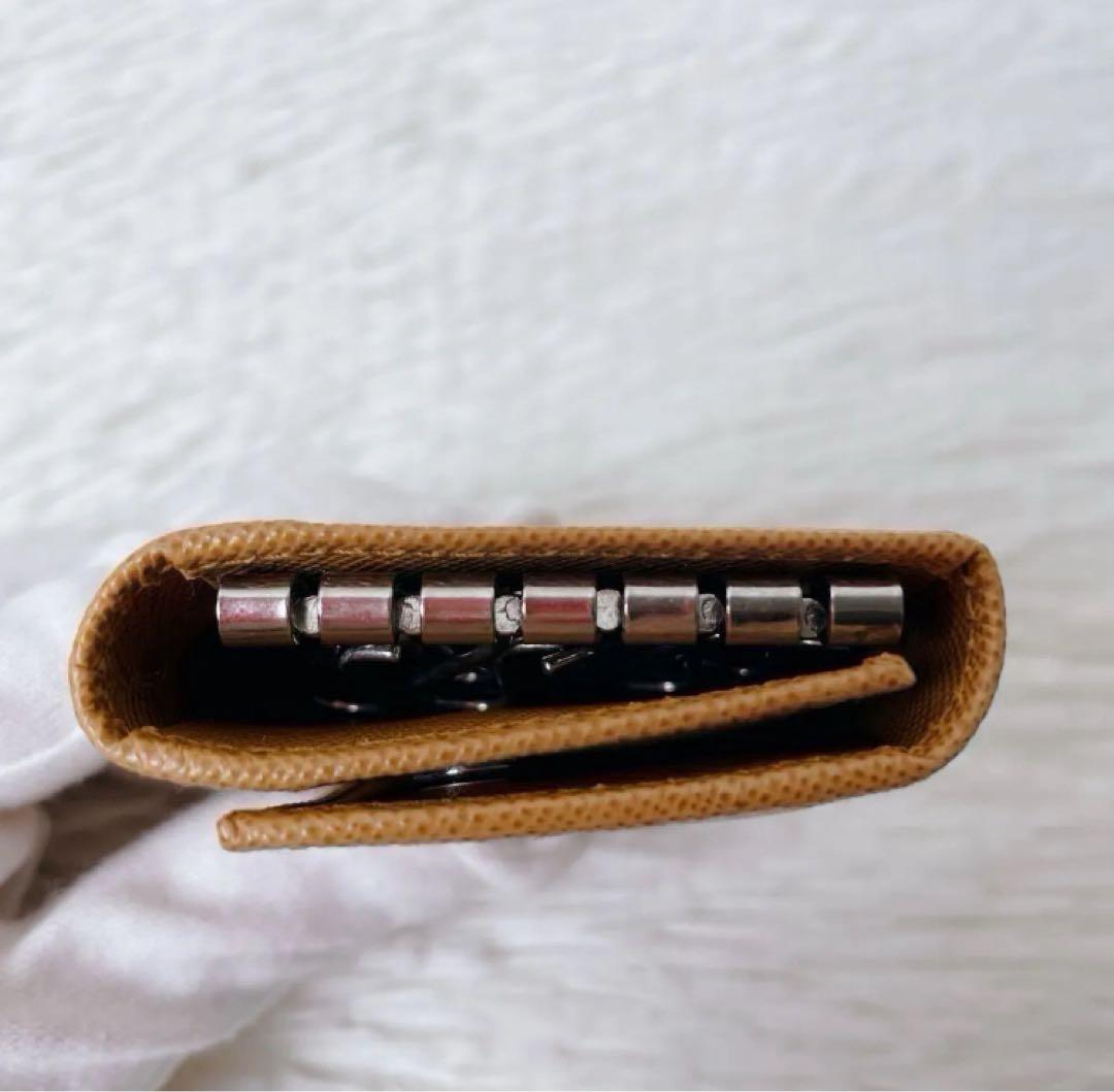 PRADA 6連 キーケース サフィアーノレザー トライアングル オレンジ