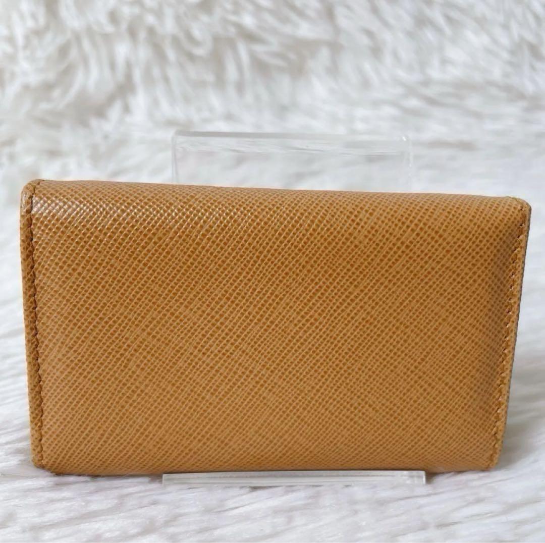 PRADA 6連 キーケース サフィアーノレザー トライアングル オレンジ