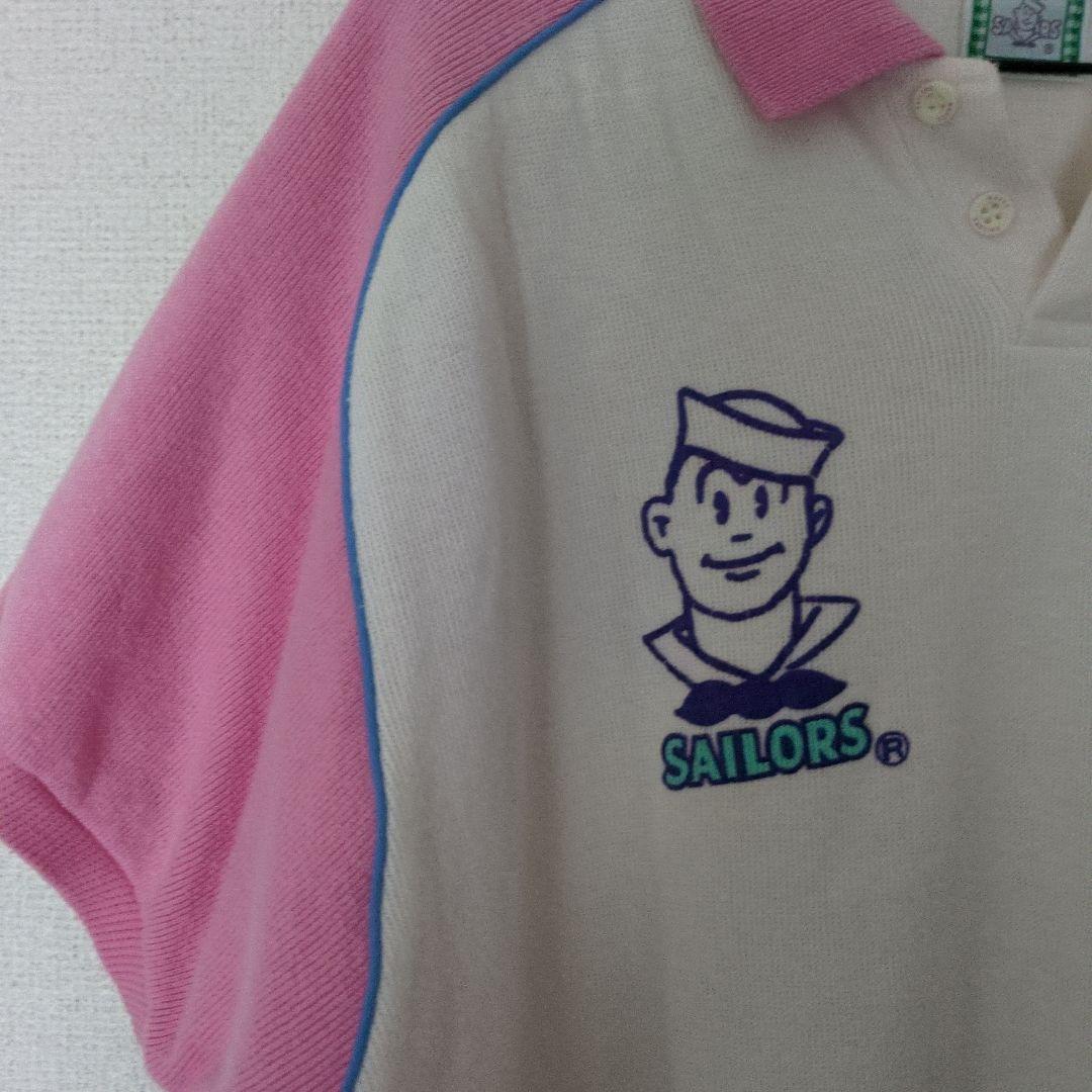 SAILORS 半袖ポロシャツ ホワイト/ピンク