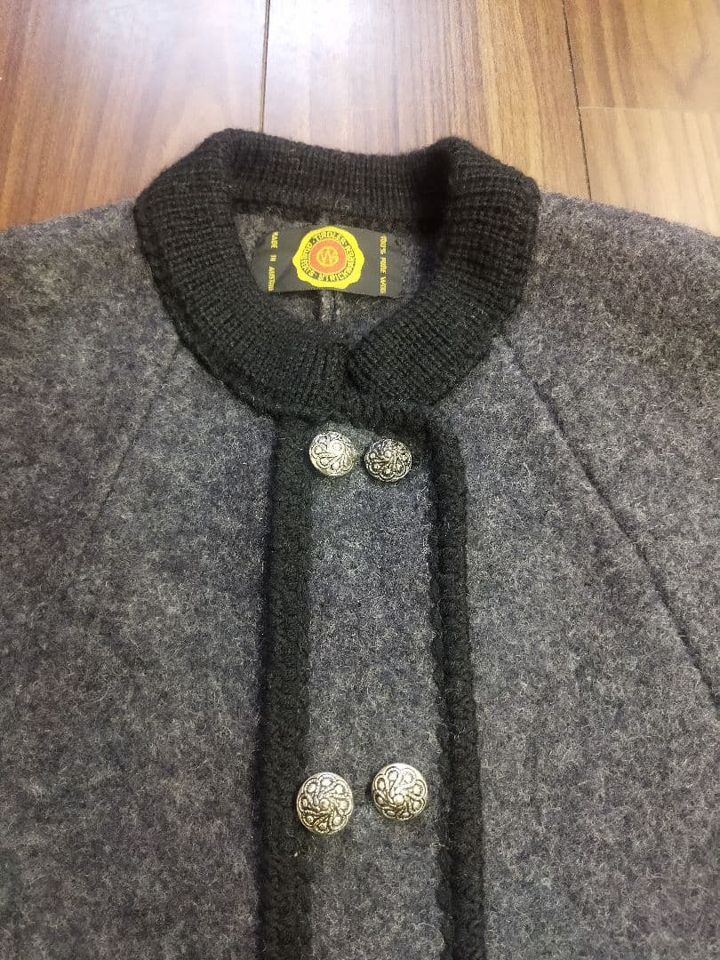 希少♪オーストリア製 ヴィンテージ ケープコート シルバーボタン 70年