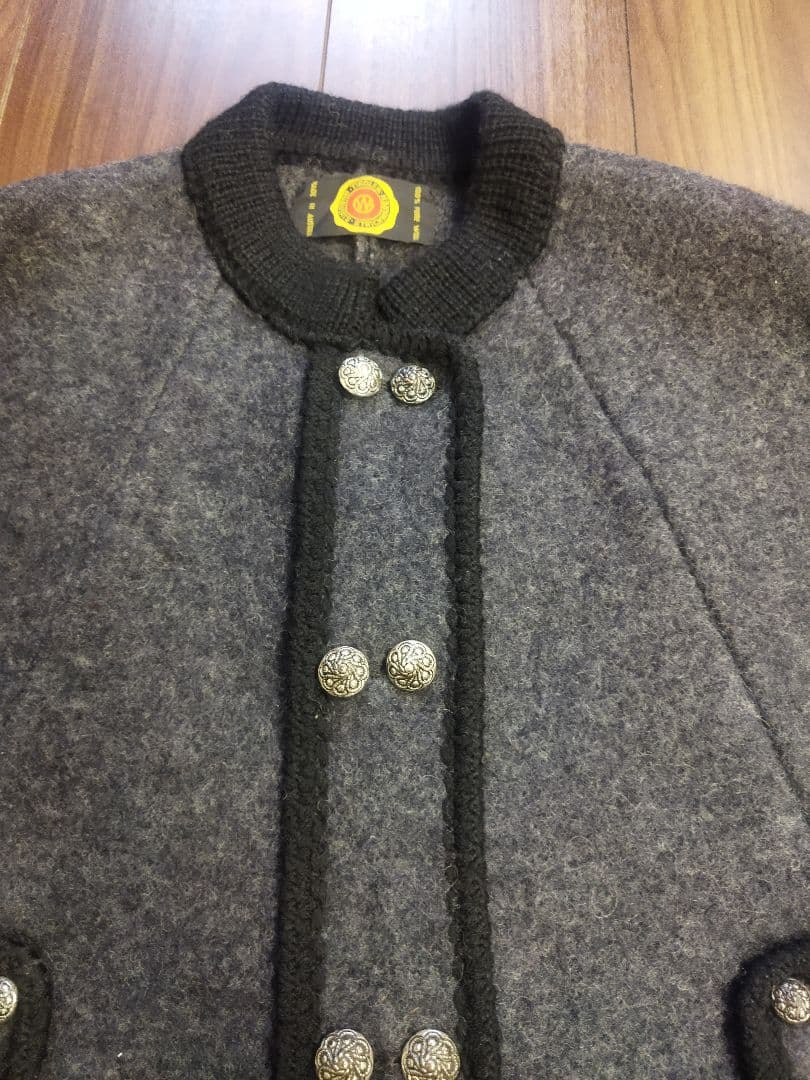 希少♪オーストリア製 ヴィンテージ ケープコート シルバーボタン 70年