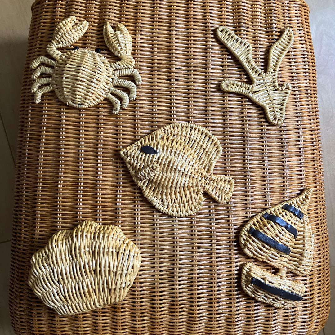 美品　セブンテン　SEVENTEN ラタンマリンバッグ　カゴバッグ　ブラウン