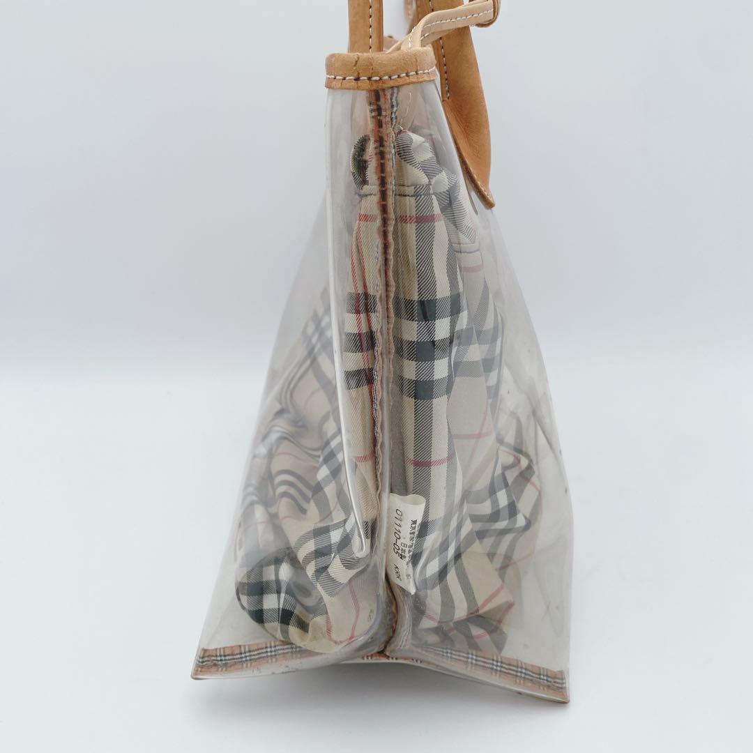 希少 BURBERRYブルーレーベル クリアトートバッグ ノバチェック ベージュ