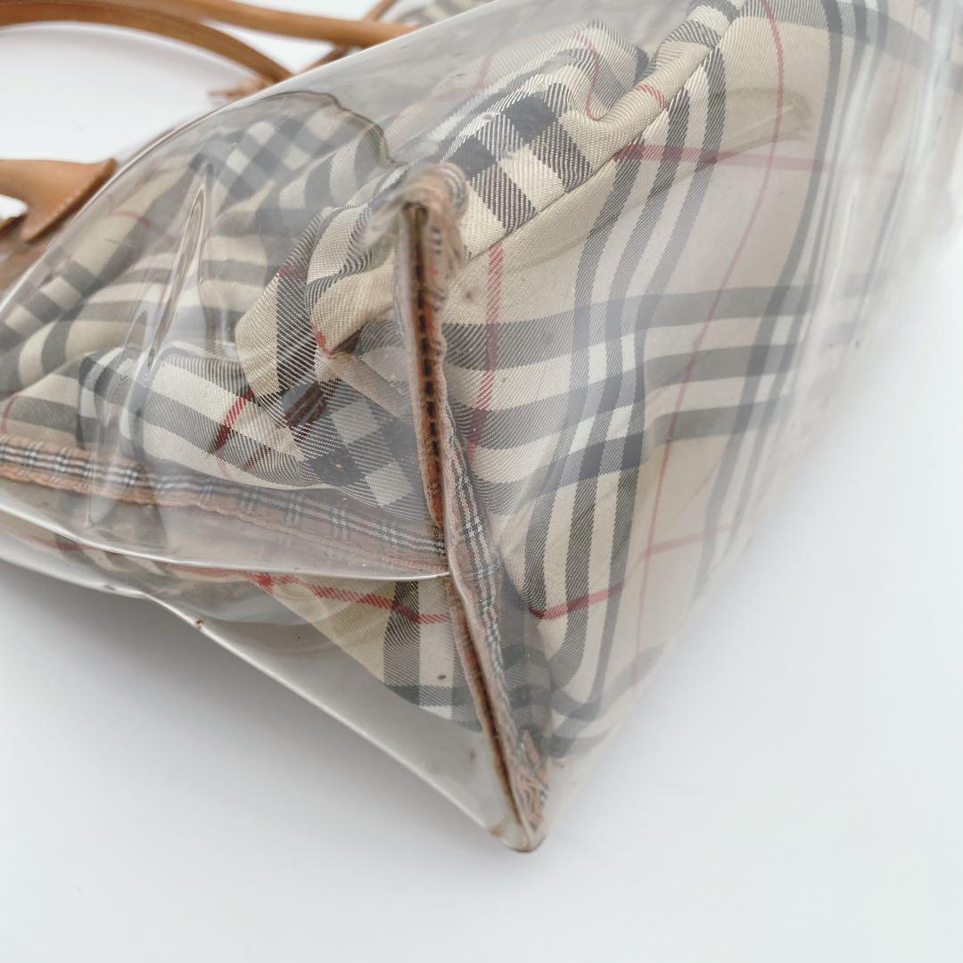 希少 BURBERRYブルーレーベル クリアトートバッグ ノバチェック ベージュ