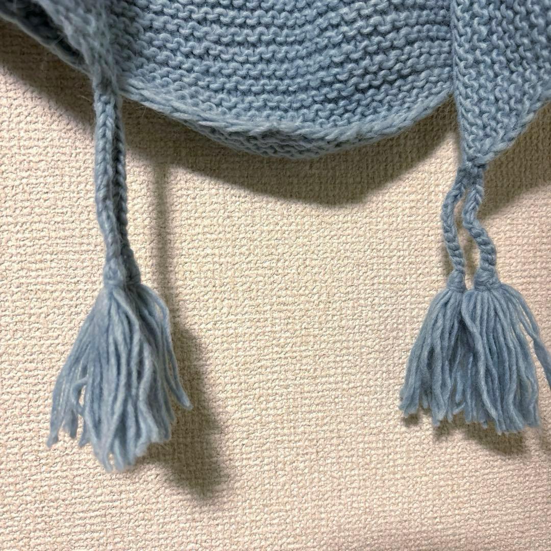 ＊新品　タグ付き＊　24AW かぐれ　ペルータッセルストール　ライトブルー