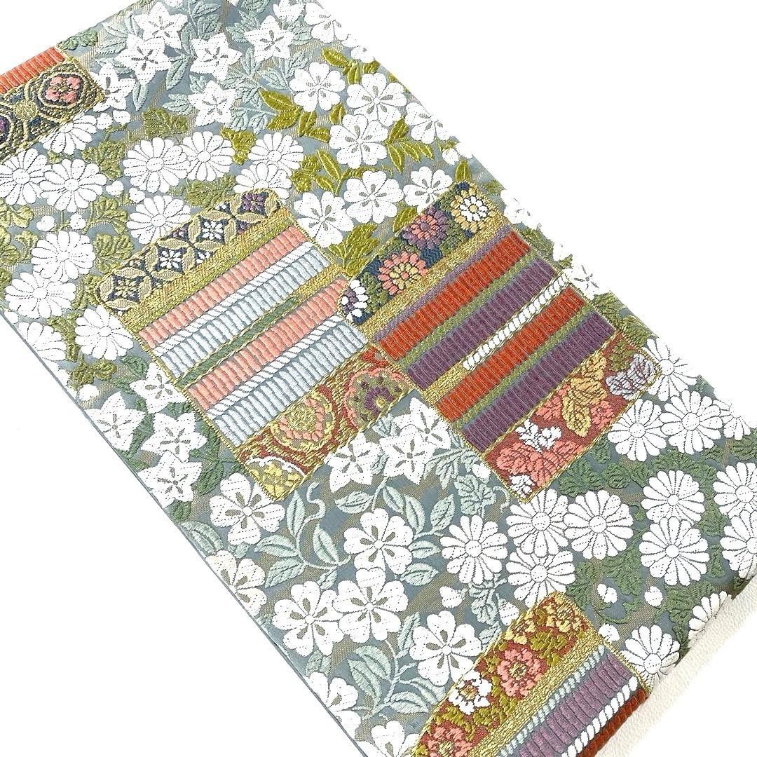 専用帯6143 ●東京ますいわ屋扱い 鎧小花文 高級 正絹 六通 袋帯 威毛