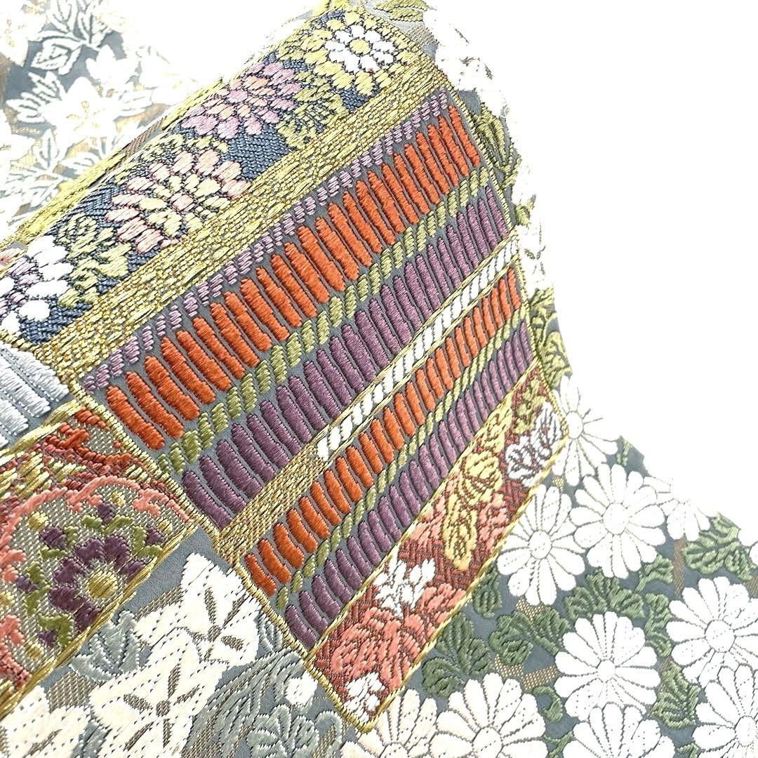 専用帯6143 ●東京ますいわ屋扱い 鎧小花文 高級 正絹 六通 袋帯 威毛