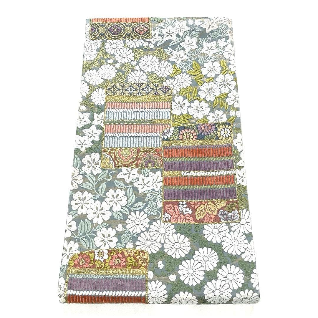 専用帯6143 ●東京ますいわ屋扱い 鎧小花文 高級 正絹 六通 袋帯 威毛