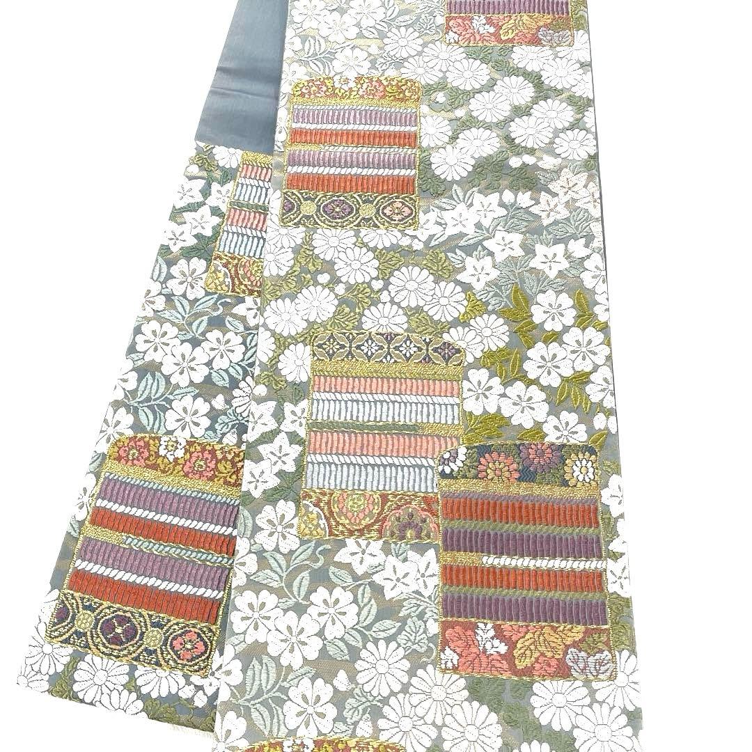 専用帯6143 ●東京ますいわ屋扱い 鎧小花文 高級 正絹 六通 袋帯 威毛