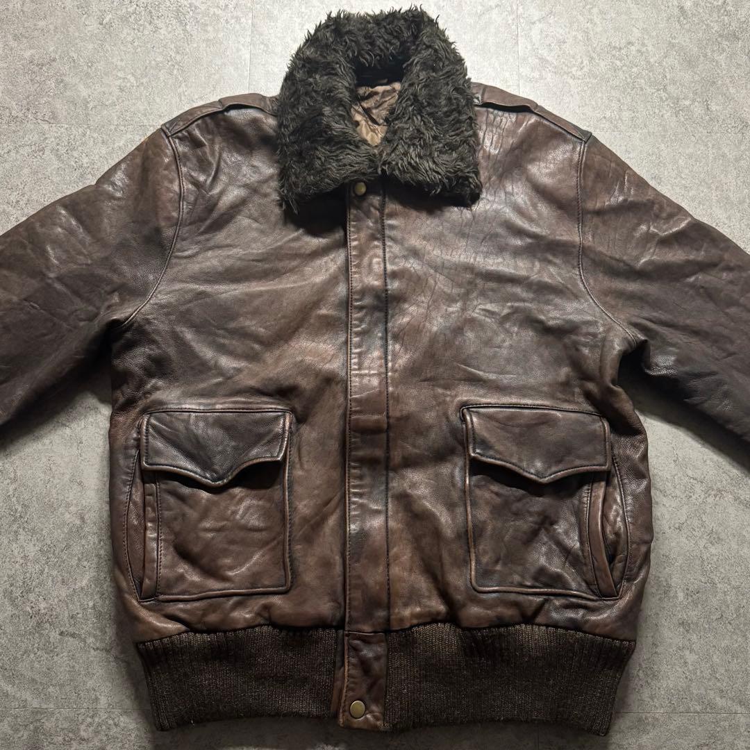 ジャケット・アウター 90s type G-1 A-2 fade leather flight jkt