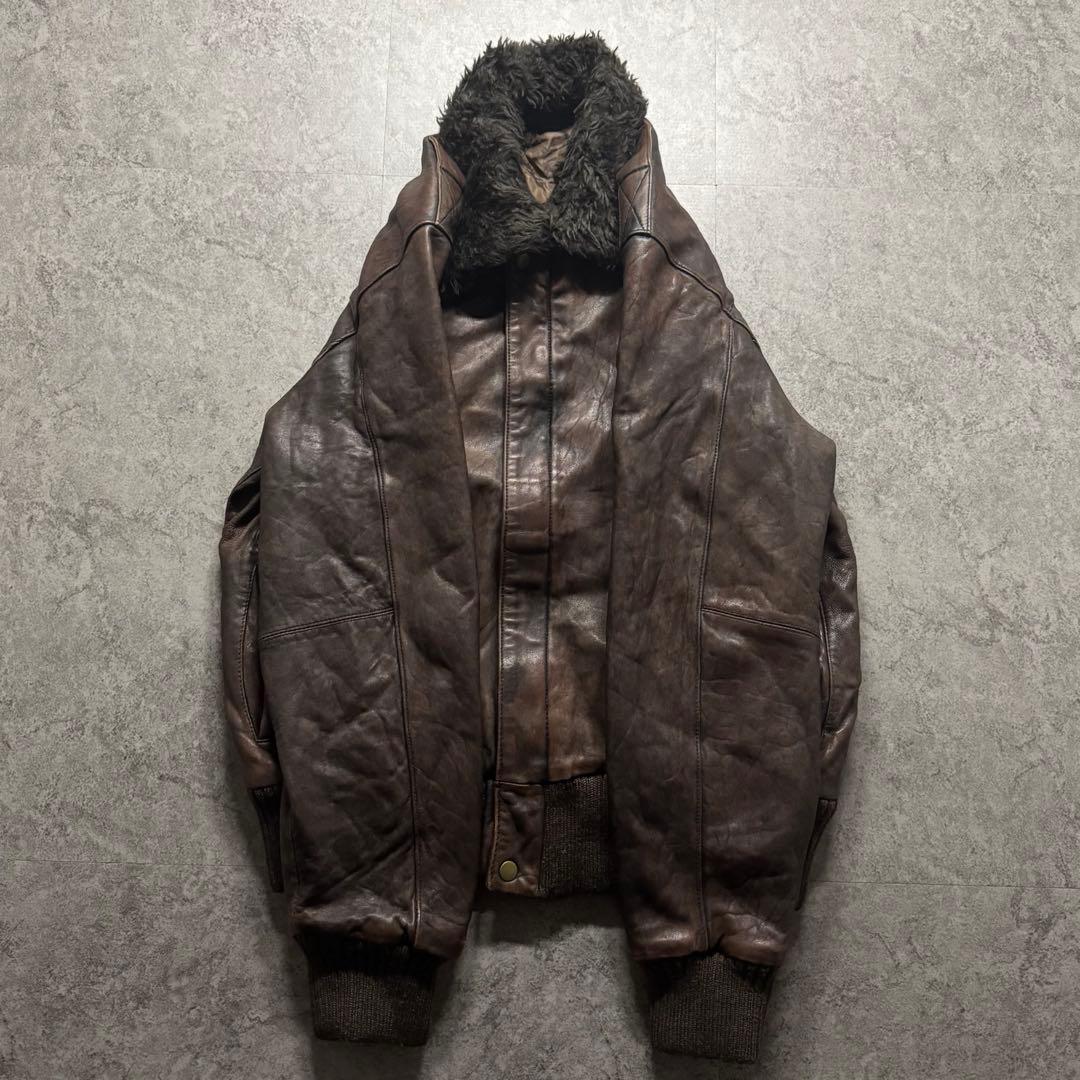 ジャケット・アウター 90s type G-1 A-2 fade leather flight jkt