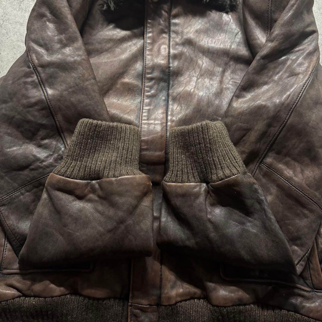 ジャケット・アウター 90s type G-1 A-2 fade leather flight jkt