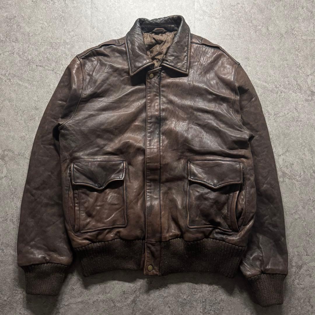 ジャケット・アウター 90s type G-1 A-2 fade leather flight jkt