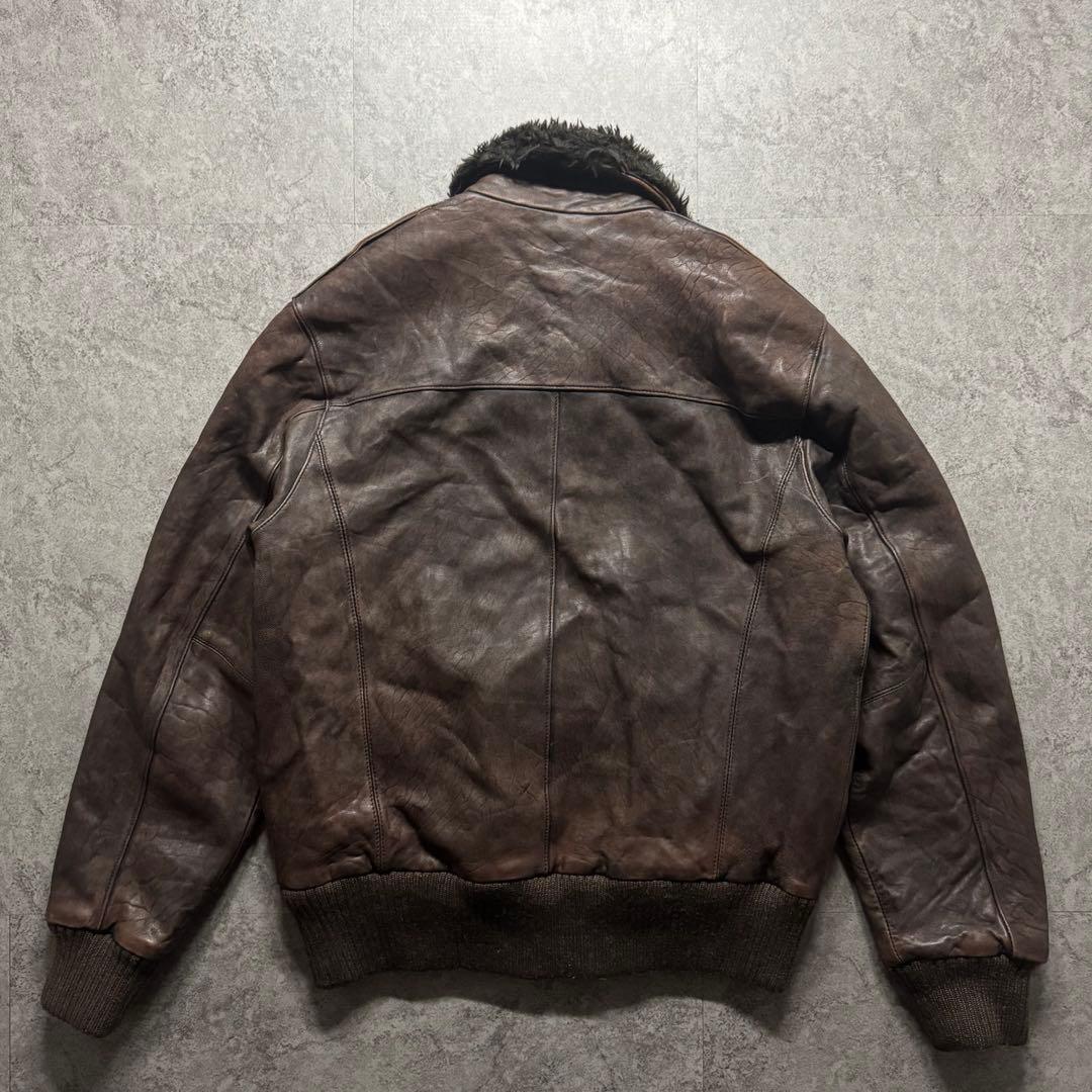 ジャケット・アウター 90s type G-1 A-2 fade leather flight jkt
