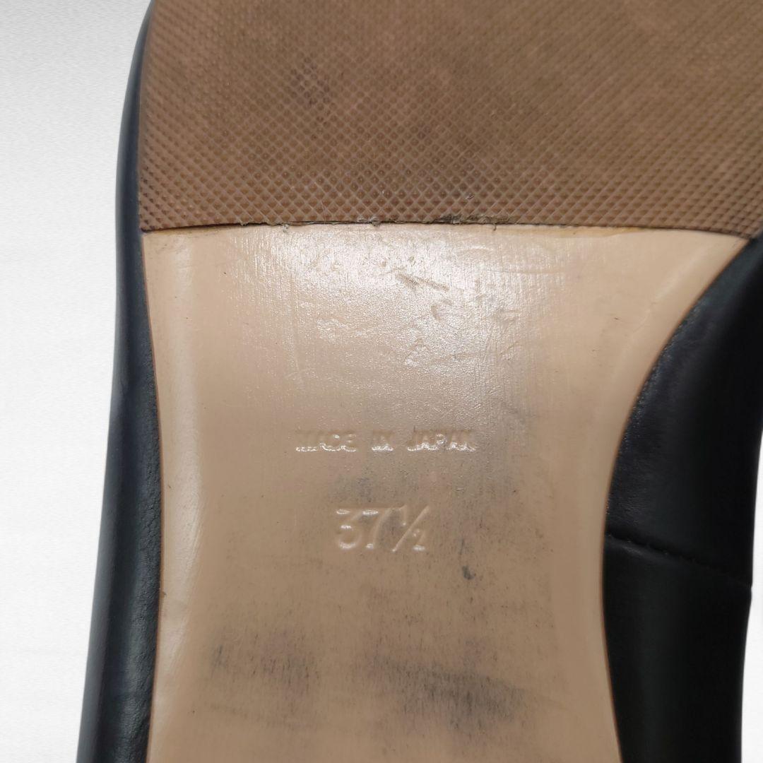 PIPPICHIC ピッピシック JEWERLY 黒 レザー フラットシューズ