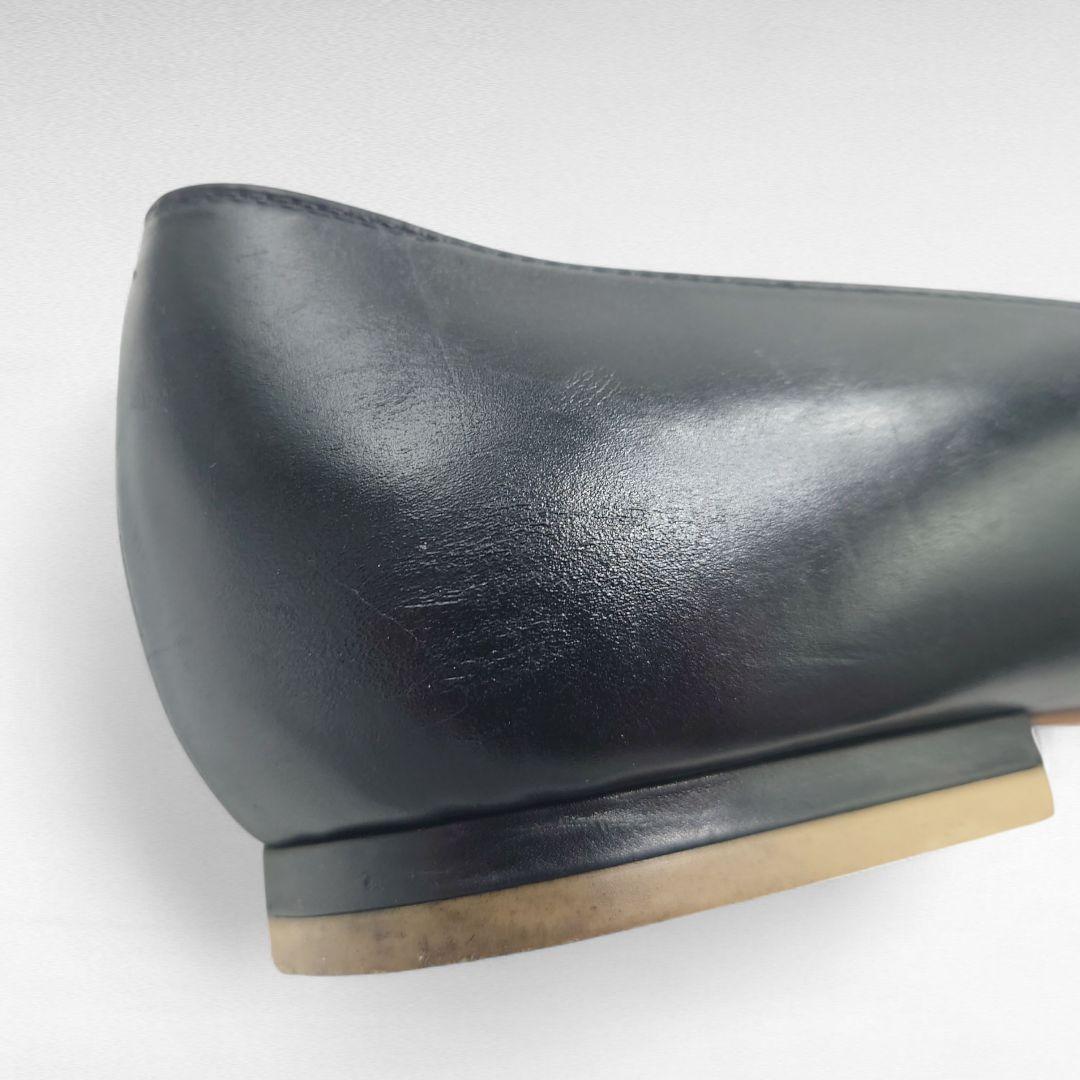 PIPPICHIC ピッピシック JEWERLY 黒 レザー フラットシューズ