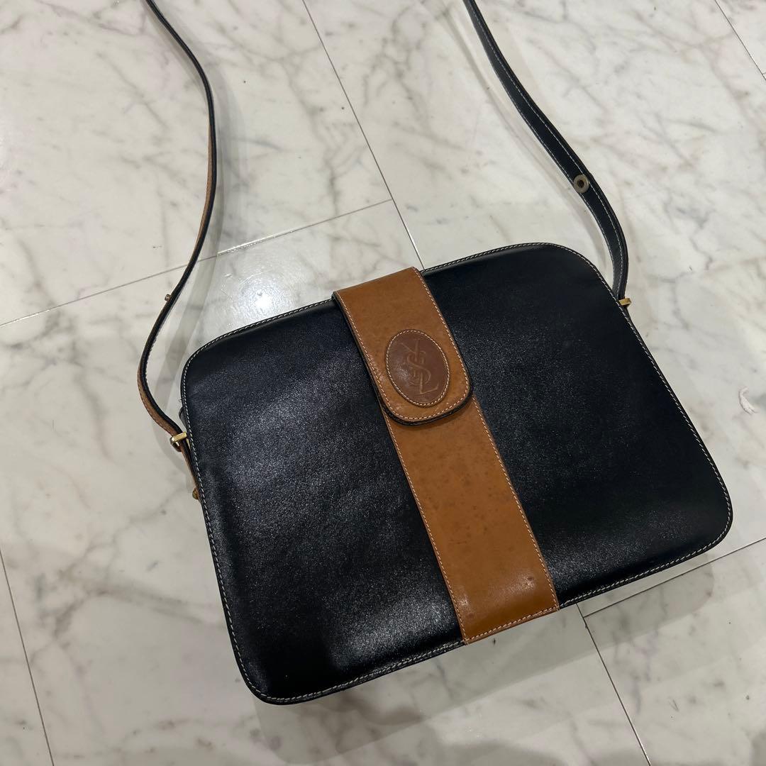 イヴサンローラン 本革 2wayショルダーバッグ　ブラック　匿名