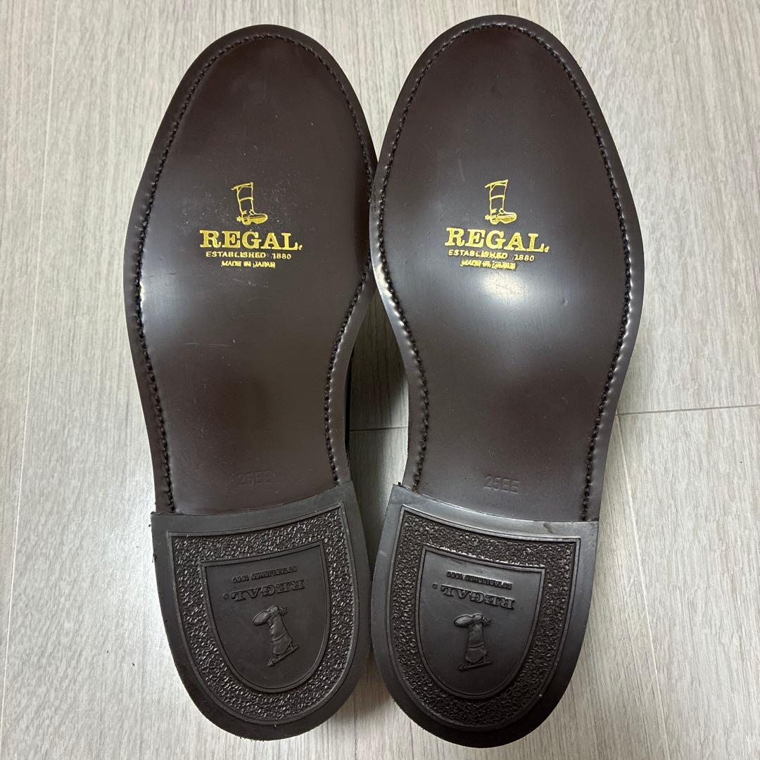 【新品未使用】REGAL リーガル 外羽根 Uチップ ダークブラウン25cmEE