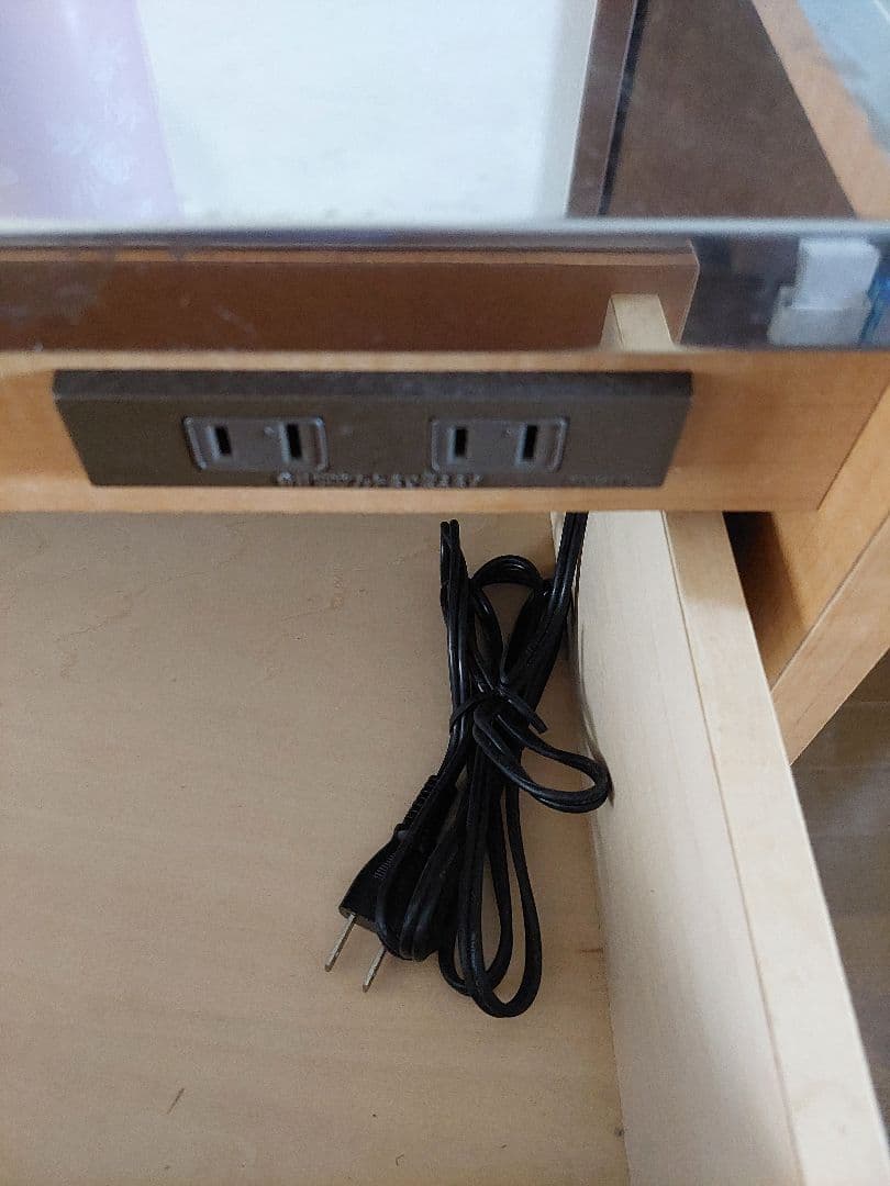 木製キッチンカウンター 3段引き出し付き