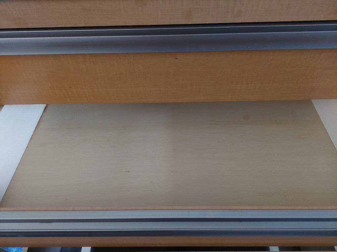 木製キッチンカウンター 3段引き出し付き