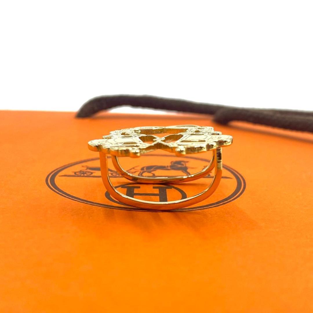 エルメス◎HERMES スカーフリング 70用 ブリッド ドゥ ガラ ゴールド