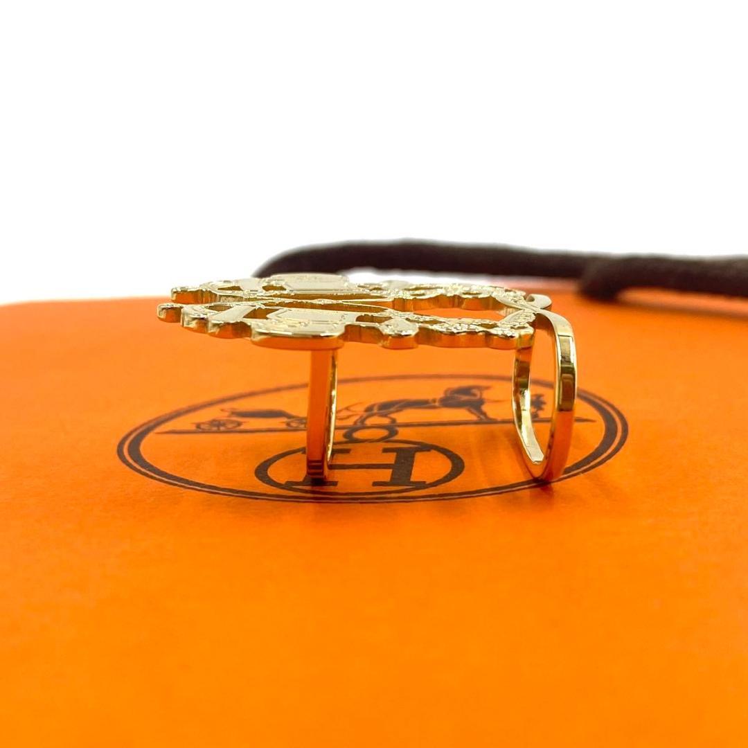 エルメス◎HERMES スカーフリング 70用 ブリッド ドゥ ガラ ゴールド