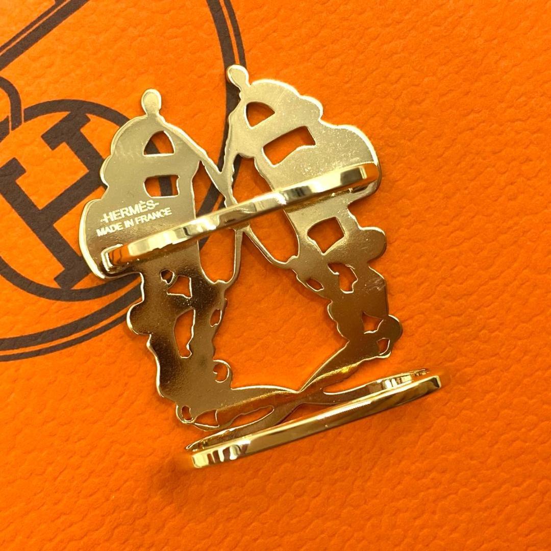 エルメス◎HERMES スカーフリング 70用 ブリッド ドゥ ガラ ゴールド