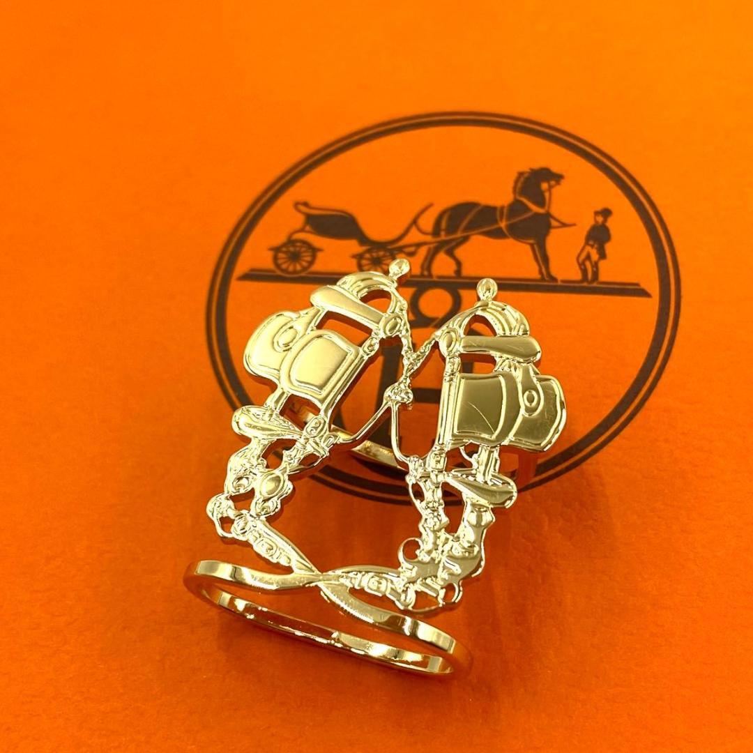 エルメス◎HERMES スカーフリング 70用 ブリッド ドゥ ガラ ゴールド