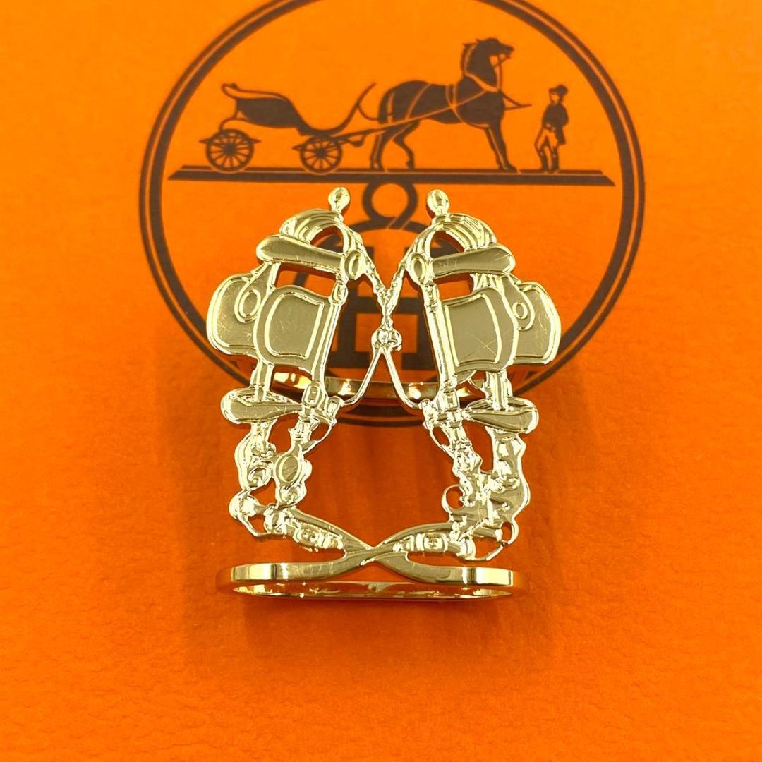 エルメス◎HERMES スカーフリング 70用 ブリッド ドゥ ガラ ゴールド