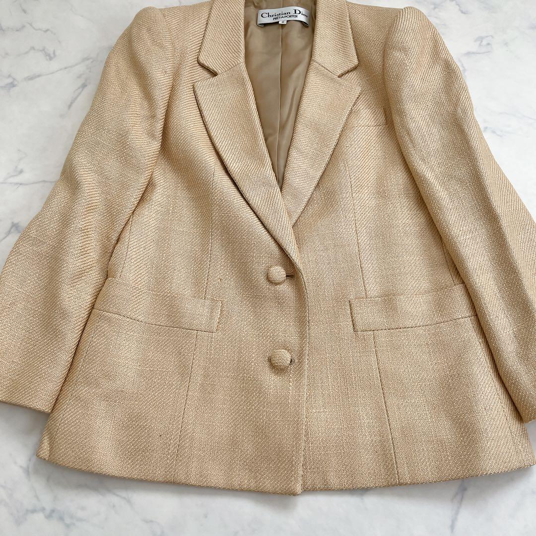 美品 クリスチャンディオール テーラードジャケット シルク100%